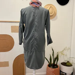 GAP Sage Green Linen Blend Utility Pockets Slip on Summer Dress Small thumbnail 4
