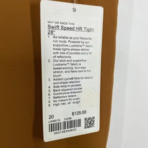 Lululemon Swift Speed High Rise Leggings Womens 20‎ Copper Brown 28" Running thumbnail 6