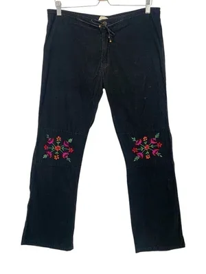 Vintage The Nepali bazaar Y2K Embroidered Corduroy Pants Size Large thumbnail 1