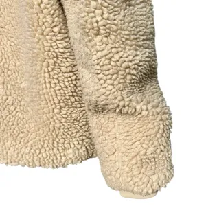 Aeropostale Sherpa Fleece Pullover Women M Cream Quarter Zip Teddy Cozy Neutral thumbnail 5