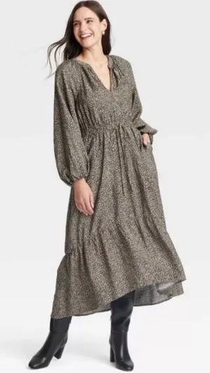 A New Day New women’s leopard print Long Sleeve Dress xs thumbnail 1