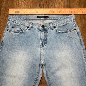 Y2K American Eagle Light Wash Bootcut Jeans Womens 4 Mid Rise Denim boho western thumbnail 4