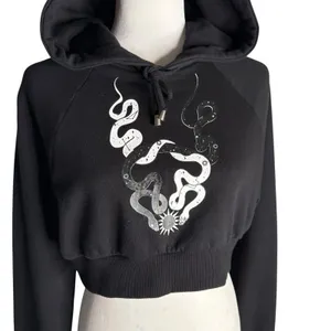 Cyberdog London Hoodie L Cropped Snake‎ Moon Alien Constellation Cyber Goth Rave thumbnail 4