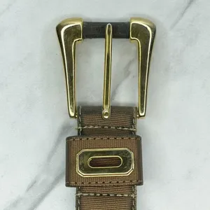 Vintage Ritz Bronze Faux Leather Belt Gold Hardware Small (S) ✨ thumbnail 6