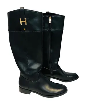 Tommy Hilfiger Womans 7.5 Twiyris Knee High Boots Black Cushioned Insole Black‎ thumbnail 1