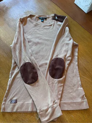 Lauren Ralph Lauren Beige Sweater with Brown Elbow Patches thumbnail 1