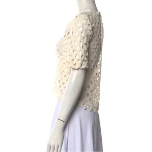 Sandro V-neck pattern lace top thumbnail 5