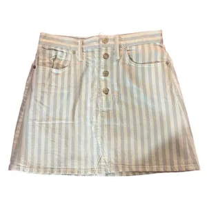 Madewell Skirt Womens Size 28 Blue White‎ Striped Denim A-Line Mini thumbnail 2