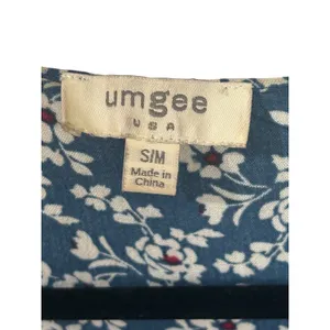 Umgee Women Blue Patchwork Print Floral Leopard Open Front Kimono Wrap Boho S/M thumbnail 3