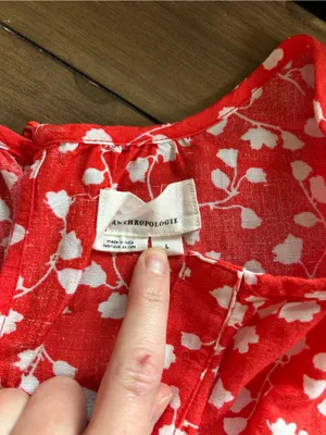 Anthropologie Somerset Linen Edition Red Romper L thumbnail 9