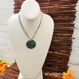 Chico’s Stained Glass Style Necklace Resin thumbnail 2
