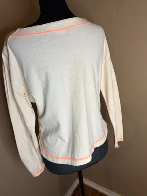 Intimately Free People Chill Evening Lounge Top Cream with Orange Trim thumbnail 2
