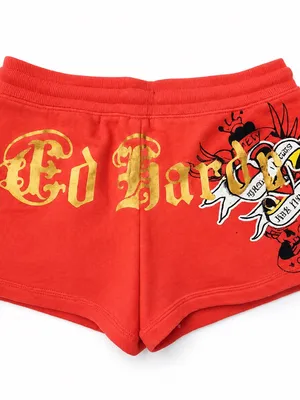 Ed Hardy Orange Shorts with Gold Graphic Small thumbnail 4