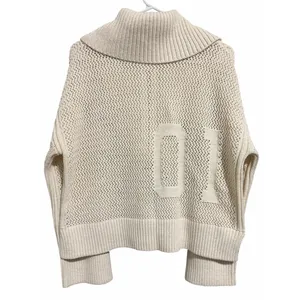 Anthropologie Daily Practice Half-Zip‎ Oversized Pullover Sweater Cream Medium thumbnail 2