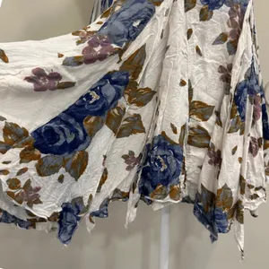 Free People‎ Alyson Floral Slip Dress Blue White Boho Mini Handkerchief Hem XS thumbnail 9