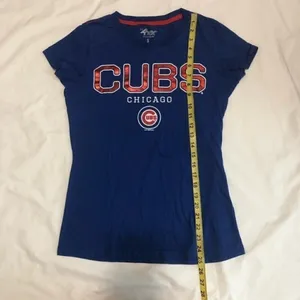Chicago Cubs Sparkle Shirt Womens Size S Blue Red Fitted Tee Baseball 4her thumbnail 6
