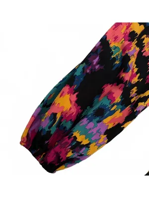 Colorful Retro Mini Dress Large Multicolor Indie Coquette Girl Tier Layer Flare thumbnail 8