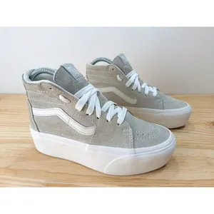 Vans Sk8-Hi Stacked Drizzle Grey Suede Platform High Top Shoes Women's 5.5 thumbnail 2