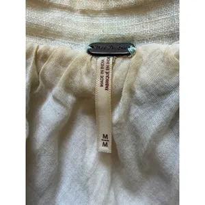Free People Plaid Cotton Gauze Zip Up Bomber Jacket Cream Orange Brown Womens M thumbnail 7