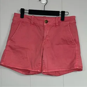 American Eagle Super Stretch Pink Aeo Twill Midi Shorts Size 27 Summer Preppy thumbnail 2