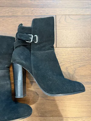 Dolce Vita Black Suede Mid-Calf Heeled Boots with Buckle Size 9 - C8-069 thumbnail 9