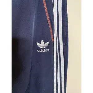 Adidas Blue Sz Large Three Stripe Pants Pockets Twill thumbnail 3