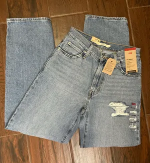 Levi’s 94 Baggy Distressed Mid Rise Straight Leg Denim Jeans thumbnail 1