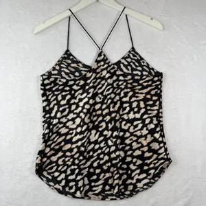 Victoria's Secret Leopard Print Satin Cami Tank Top Small Black Beige 406702-NEM thumbnail 7
