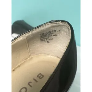 Bijou‎ Shoes Leather Heel Black Shoes Slip-on size 7. S-650 thumbnail 8