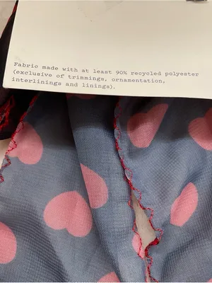 a new day Black Sheer Bow Scarf with Red Heart Print thumbnail 3