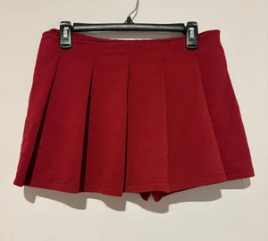 Emerson Lang Pleated Mini Skort maroon red size large thumbnail 1