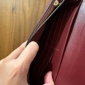 Coach Leather/Canvas Clutch Bag With Floral Print, Burgundy/Cream thumbnail 7