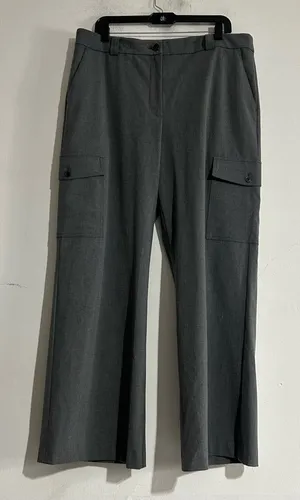 LOFT Cargo Wide Leg Trouser Pants Grey Size 14 Work Office Corpcore thumbnail 1