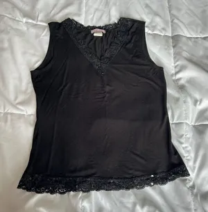 Vintage‎ Vol 1 Womens Petite Medium M Black Sequins Baby Doll Cami Tank Top Y2K thumbnail 1