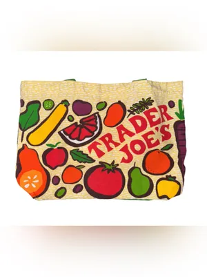 Vintage Trader Joe’s Reusable Grocery Bag Fruit & Vegetables 100% Cotton thumbnail 3