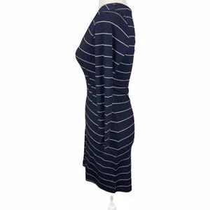 Revolve Capulet Mini Dress‎ Bodycon Navy White Stripe Rib Knit U Neck Size M NEW thumbnail 3