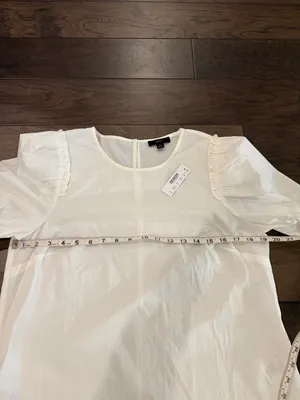New With Tags JCrew White Poplin Top Sz M thumbnail 6