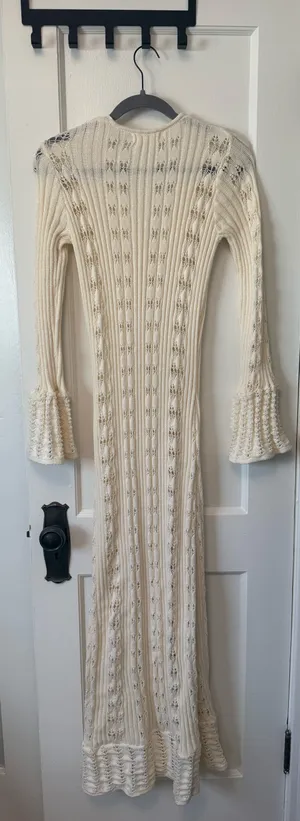 12th Tribe Nicoletta Cream Knit Longline Top thumbnail 4