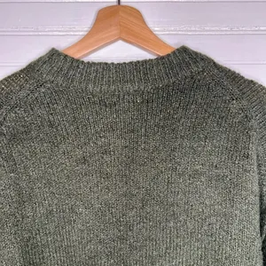 Topshop Women's Green Chunky Knit Mock Neck Oversized Sweater Size S US 4-6 thumbnail 8