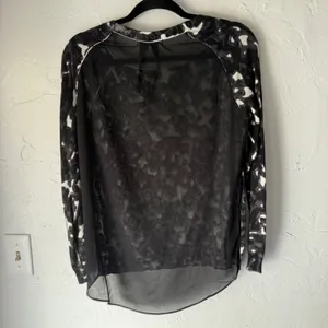 Lily Tribe Women's Small Abstract Print‎ Sheer Hem Long Sleeve Sweater Top thumbnail 7