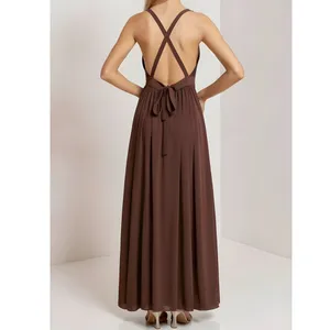 MICHAEL COSTELLO x REVOLVE Emmeline Maxi Dress, Brown, Small thumbnail 4