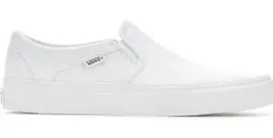 Vans Asher canvas all white slip on‎ sneakers loafers women's size 8.5 casual thumbnail 1