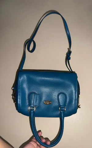 COACH Shoulder Bag Crossbody Bag Hand Bag color‎ Blue Leather F33329 U thumbnail 1
