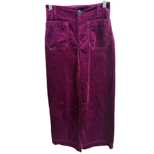 Maeve The Colette Cropped Wide Leg Corduroy Pants Women’s 25 Violet thumbnail 2