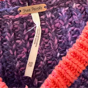 Free People Walk On by Cardigan Sweater Wool Purple thumbnail 5
