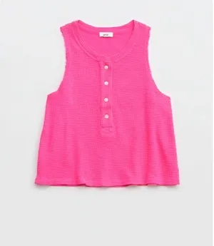 Aerie Waffle Cropped Tank Top thumbnail 5
