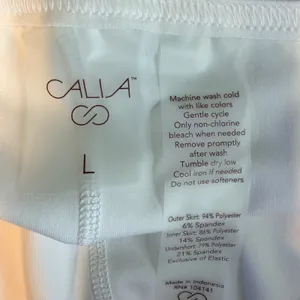 CALIA Court Collection High-Rise Pleated Mesh Skort White Women's Regular Size L thumbnail 5
