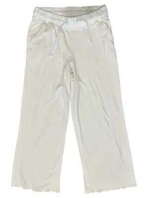 Pact Women’s Size M Cream Ivory Waffle Thermal Knit Wide Leg Pants thumbnail 2
