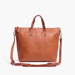 Madewell The Transport Satchel Bag Crossbody in English Saddle Leather Brown thumbnail 3