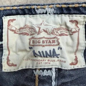 Big Star Jeans Womens 25 Nina Blue Y2K Western Thick Stitch Low Rise Straight thumbnail 3